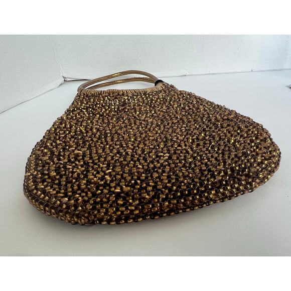 Anteprima Wire Gold and Brown Bronze Shoulder Tote Bag Purse - Picture 9 of 11